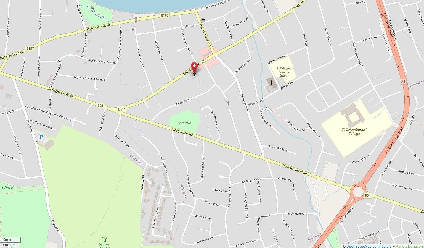 map location of Ballyholme Parish